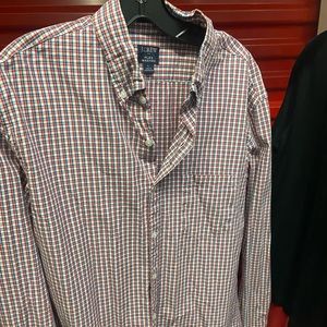 Men’s J Crew Long Sleeved Button Down / Size L / Red, White, Blue Plaid
